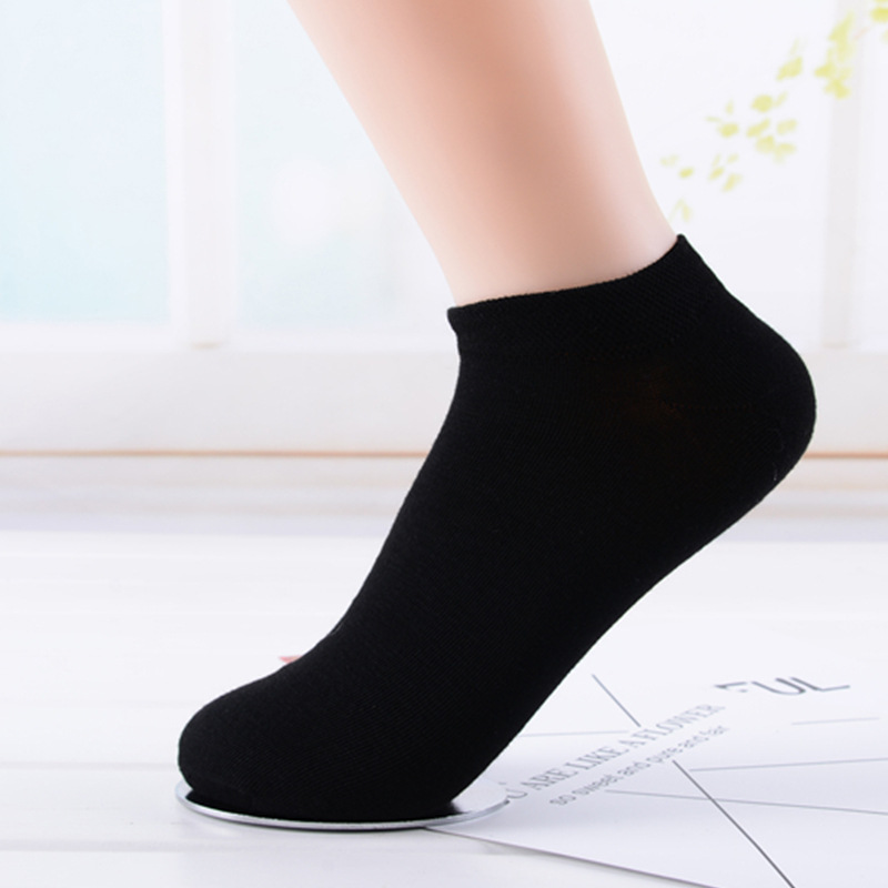 solid men's casual short thin invisible socks all-season