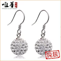 Silver мытье, серьги, глина, серебро 925 образец, Республика Корея, оптом