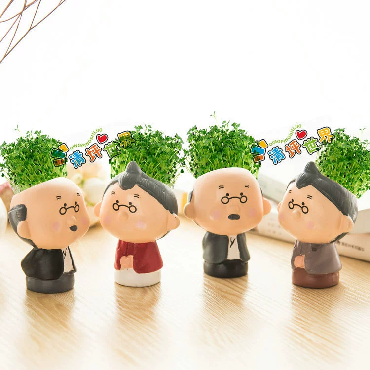 Кукла из травы в горшках с отрицательными ионами (кумцы и дедушки), микро-пейзаж, настольная сочная горячая модель Taobao