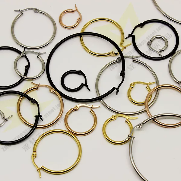 316L Stainless Steel Earrings Large Hoop Exaggerated Earrings Titanium Steel Coil Fashion Classic Ear Studs Versatile Dongguan Earrings