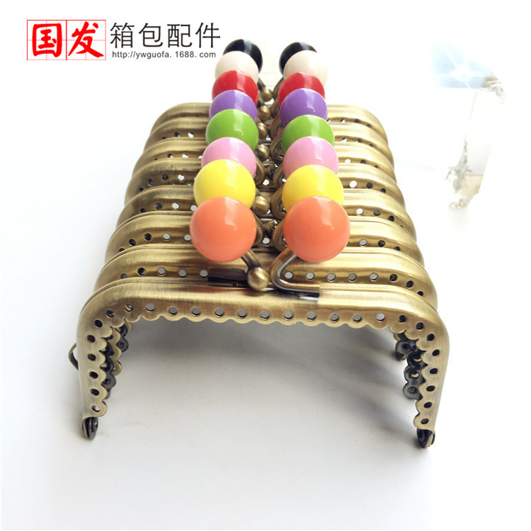 Sin stock: 8.5CM cuadrado de encaje brillante cabeza de caramelo oro 14MM 19 colores opcionales 0193 - GT