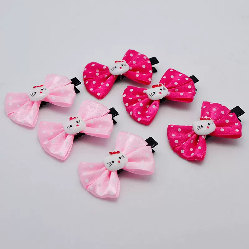 饰品发饰 圆点蝴蝶结发夹 时尚夹子 小孩发夹发饰 淘宝小礼品