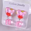 Children's cartoon earrings for princess, ear clips with tassels, wholesale