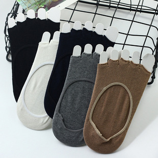 Non-slip yoga five-finger socks women's open-toe invisible open-toe socks anti-off with pure cotton toe socks five-toe open-toe wholesale