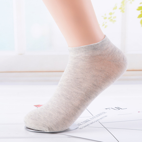 solid men's casual short thin invisible socks all-season