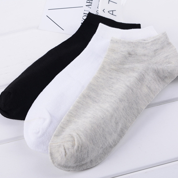 solid men's casual short thin invisible socks all-season