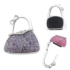 新款新兩鑽摺疊便攜金屬掛包鈎手袋創意桌面女士包扣兩用掛鈎