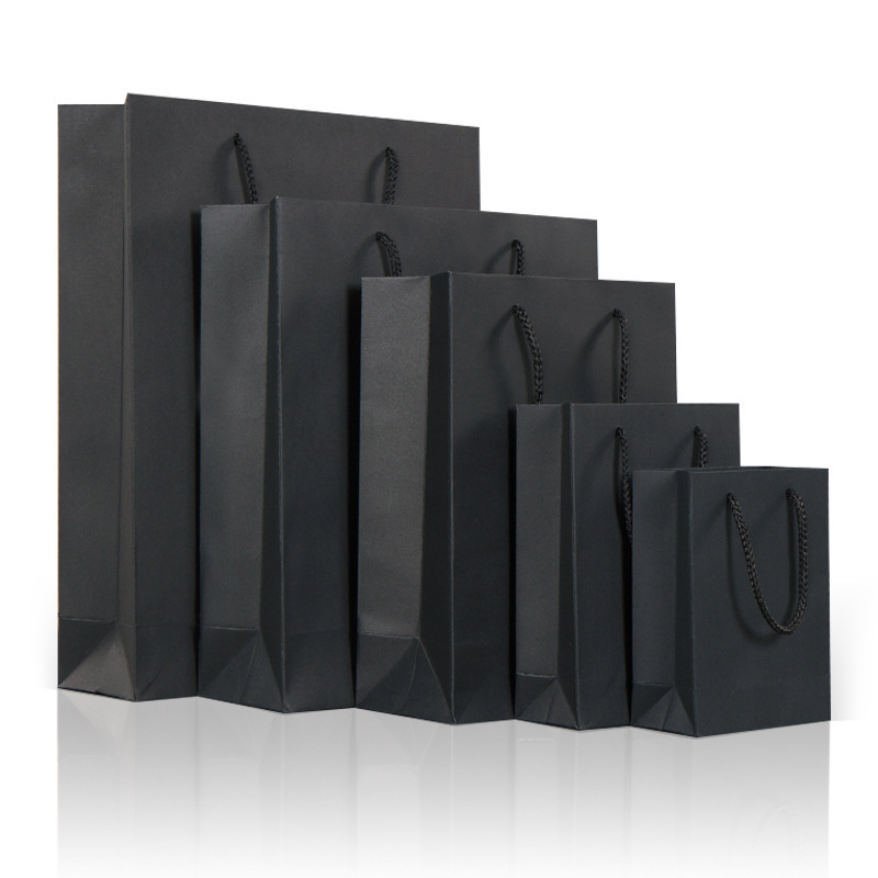 Factory professional supply handbag black cardboard bag spot wholesale