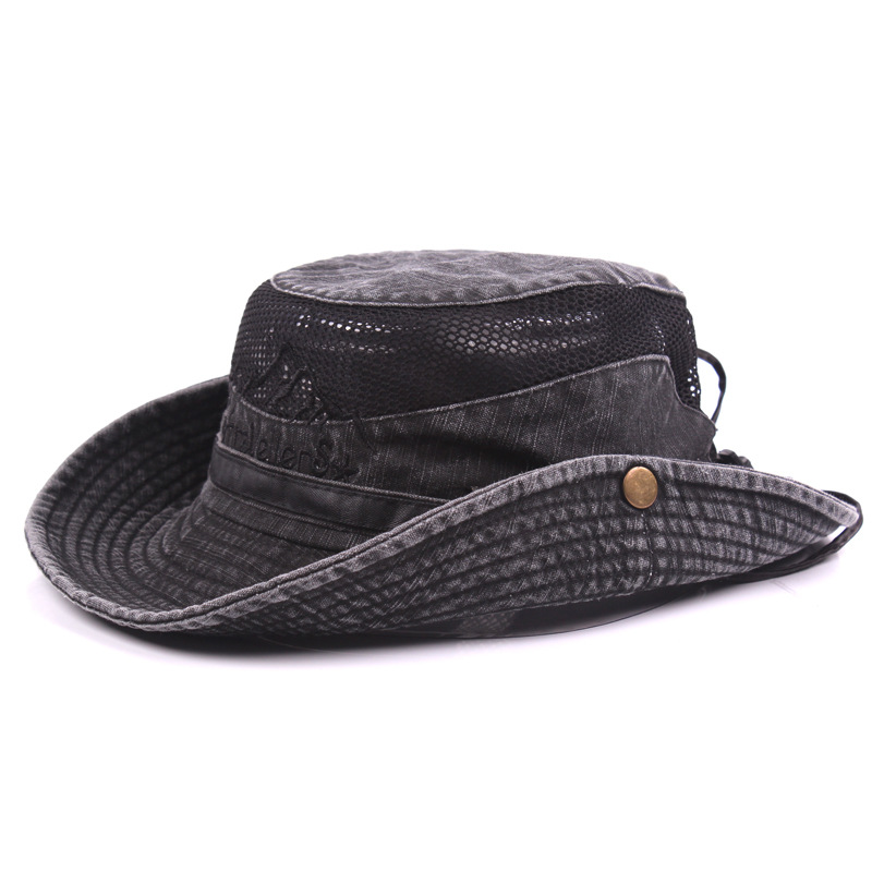 Baixiaoyuan pescador sombrero de pesca para hombre sombrero de sol al aire libre de verano sombrero de malla de algodón sombrero de Montañismo femenino