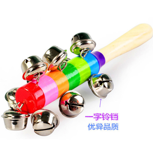 Wholesale rainbow hand rattle, colorful rattle, colorful one word rattle, infant intellectual early education toy