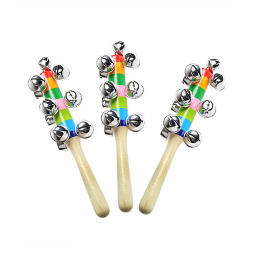 Wholesale rainbow hand rattle, colorful rattle, colorful one word rattle, infant intellectual early education toy