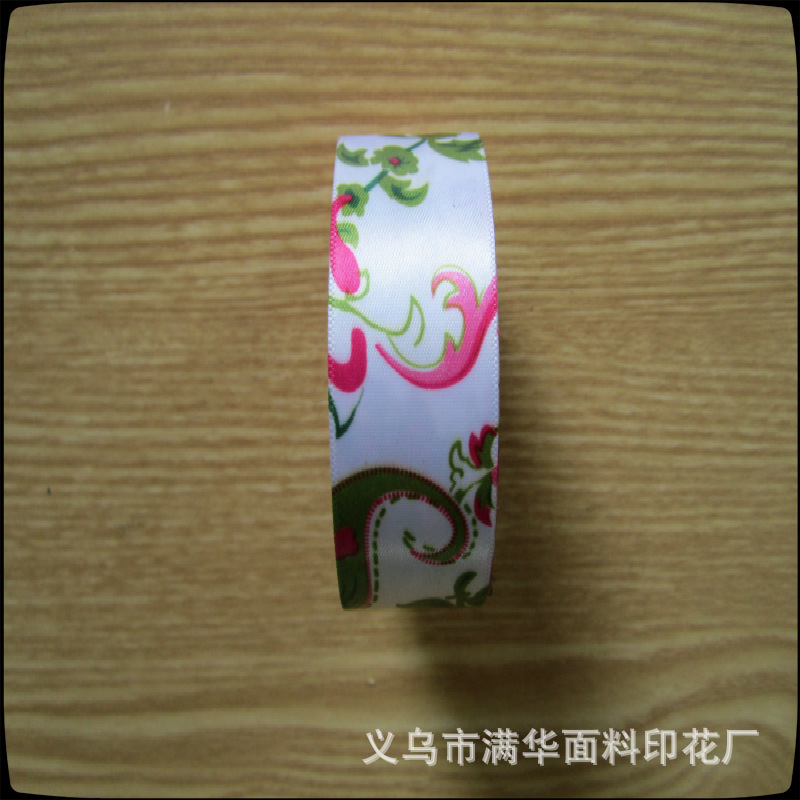 厂家直销印花丝带 宣传手工彩带 礼盒包装盒婚庆椅背服装辅料织带