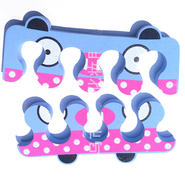 Muestra que hace el separador del dedo del pie de EVA del camión del dedo del pie del algodón del dedo del pie que imprime el separador respetuoso del medio ambiente e insípido