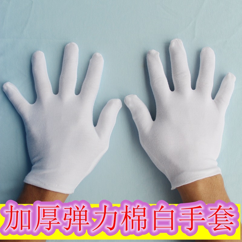 纯棉拉架白手套 弹力棉白手套 文玩白手套 厂家直销