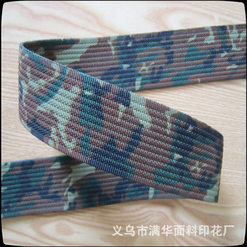 厂家批发印花仿尼龙加厚坦克纹织带热转印迷彩腰带车用安全带彩色
