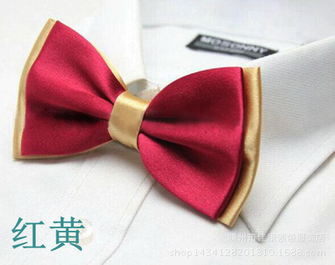 빨간색과 노란색 나비 넥타이