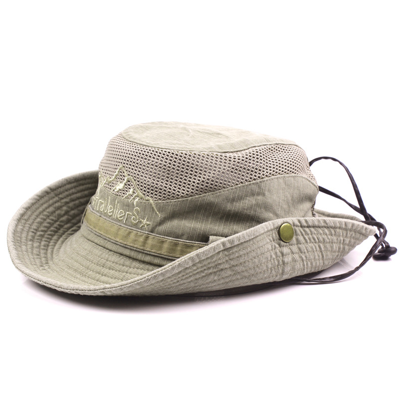 Baixiaoyuan pescador sombrero de pesca para hombre sombrero de sol al aire libre de verano sombrero de malla de algodón sombrero de Montañismo femenino