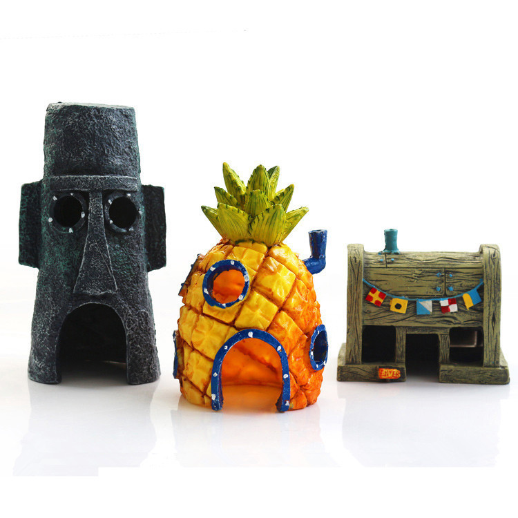 Aquarium Landscape Pineapple House Avoidance Cave Spongebob's Home Fish Tank Landscape Cartoon Ornaments Fish and Shrimp Avoidance House Aquarium Landscape Pineapple House Avoidance Cave Spongebob's Home Fish Tank Landscape Cartoon Ornaments Fish and Shrimp Avoidance House