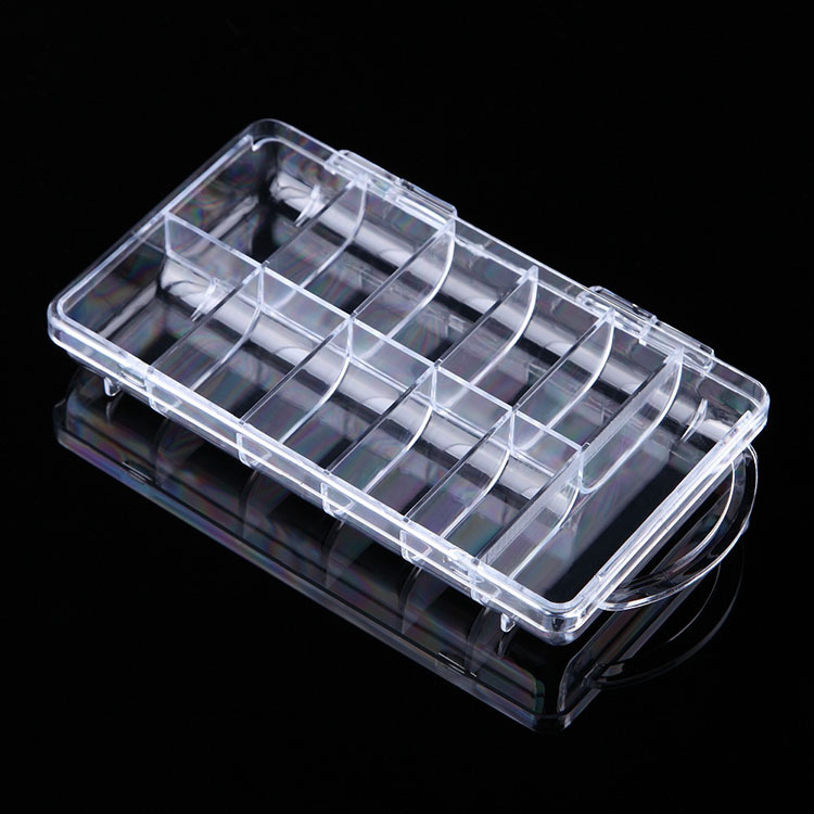 Nail art 100 piece transparent nail piece empty box nail piece jewelry storage box nail art supplies wholesale