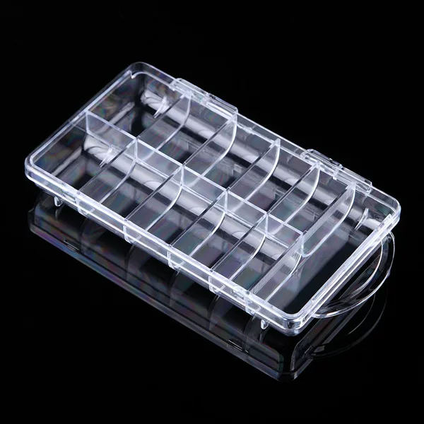 Nail art 100 piece transparent nail piece empty box nail piece jewelry storage box nail art supplies wholesale