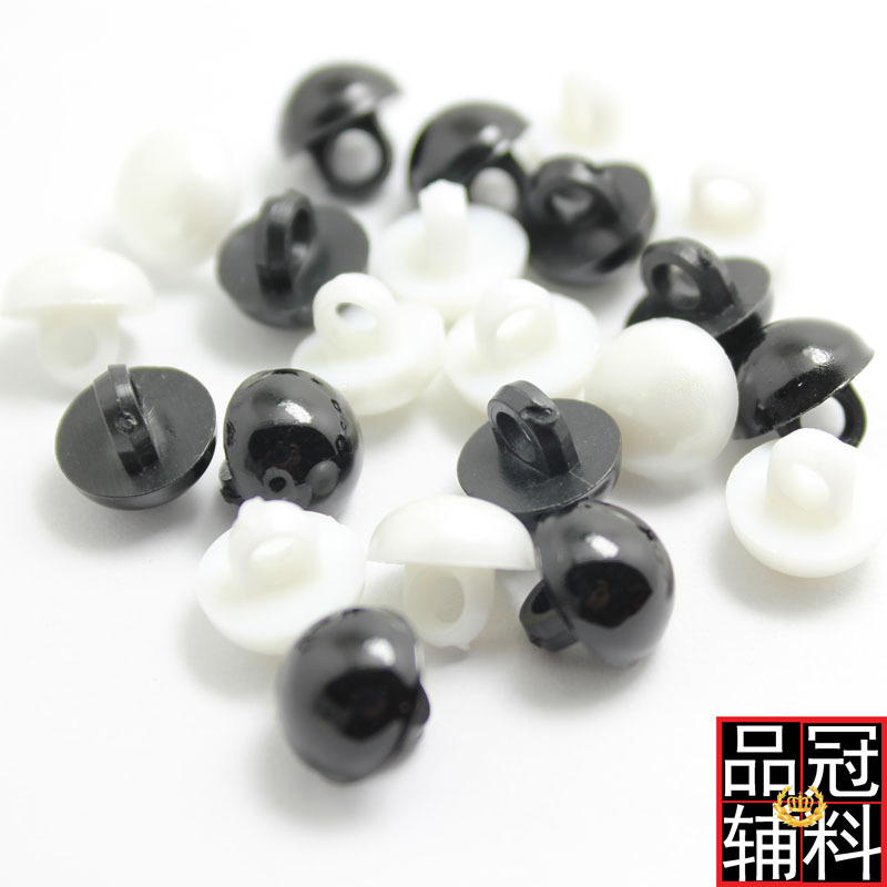 Mushroom plastic buttons spot wholesale shirt animal eyes nose button button Black White 8-30mm