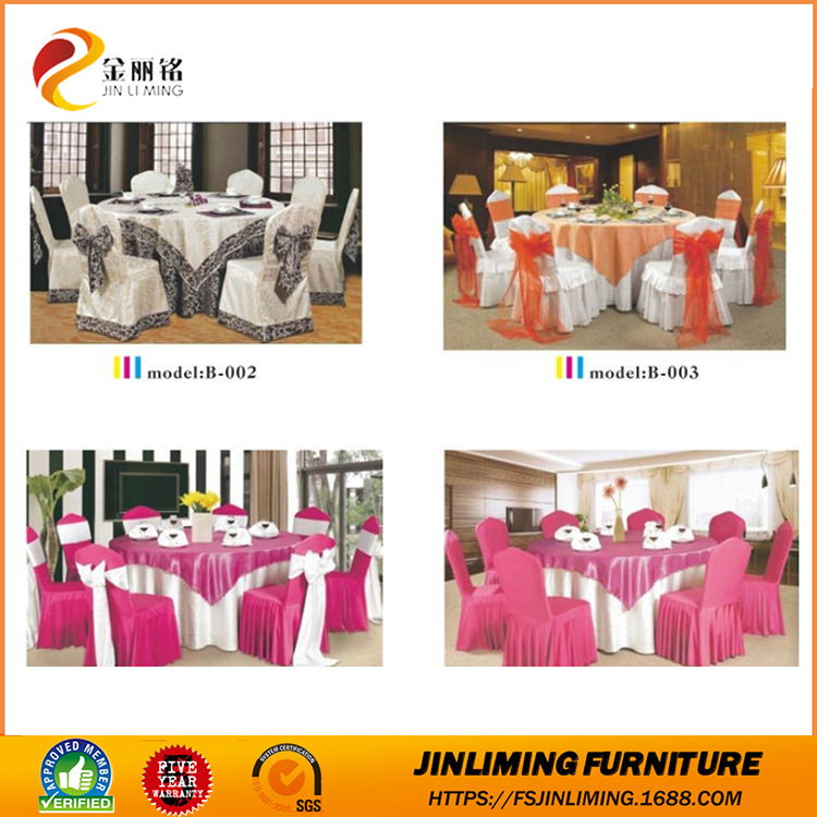Cubierta de la silla del banquete de la boda del hotel exclusivo transfronterizo Restaurante mesa de parada y cubierta de la silla de exportación