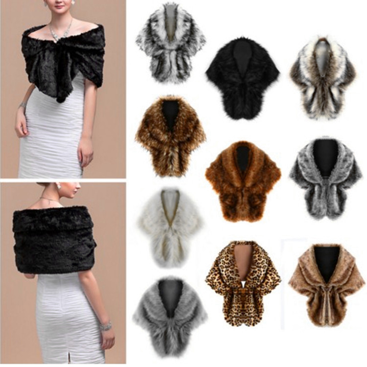 European and American Cross-Border Bridal Faux Fur Autumn and Winter Fur Shawl, Fur Vest, Fox Fur, Rabbit Fur Shawl, Plush