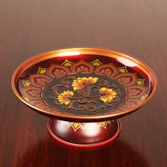 Factory wholesale alloy fruit tray for Buddha offering tray, worship tray, offering tray for home use, Buddhist tools lotus offering tray, hall offering tools