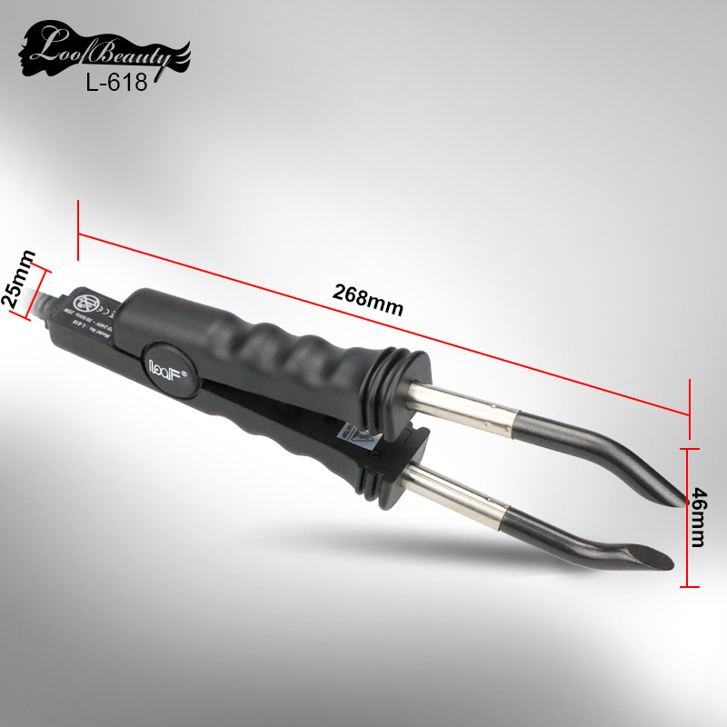 Fábrica al por mayor Loof extensión del pelo teflón calefacción traceless pelo extensión herramienta L-618 temperatura constante alicates de extensión del pelo