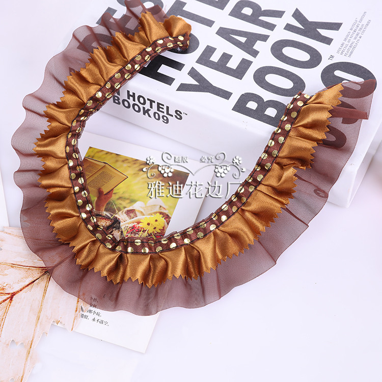 服装辅料网纱裙边diy材料花边 2.5色丁加5公分纱 厂家供应