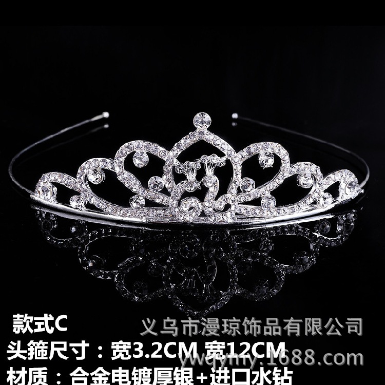 Nueva diadema rhinestone aleación diadema perla tocado nupcial accesorios para el cabello de los niños corona horquilla al por mayor