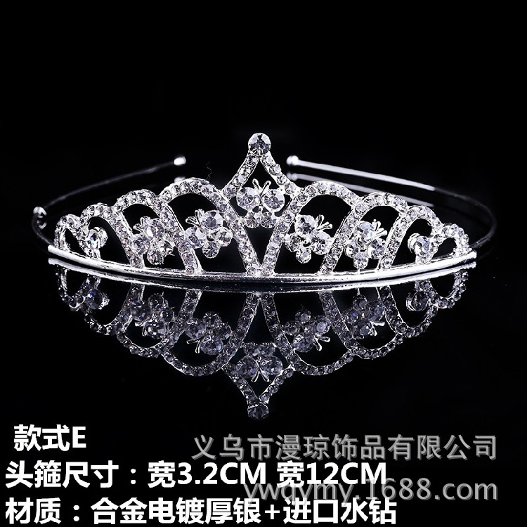 Nueva diadema rhinestone aleación diadema perla tocado nupcial accesorios para el cabello de los niños corona horquilla al por mayor