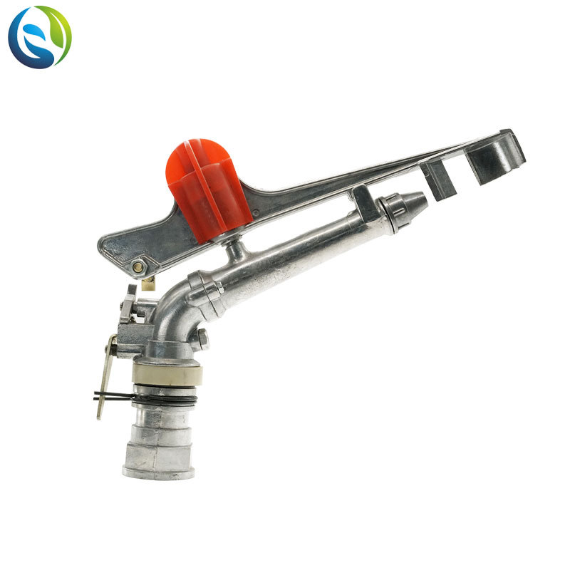 Equipo de riego por aspersión verde boquilla de balancín de metal agrícola DN30/40/50 PISTOLA DE PULVERIZACIÓN giratoria automática ajustable
