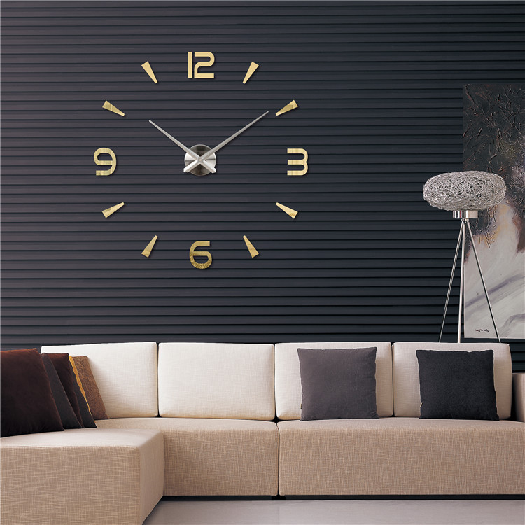 En stock Amazon DIY acrílico creativo Reloj de pared sala de estar digital Eva pared pegatina reloj hogar decorativo reloj
