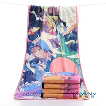 法兰绒毛毯 天鹅绒布包边 滚筒全彩数码印花 尺寸图案均不限