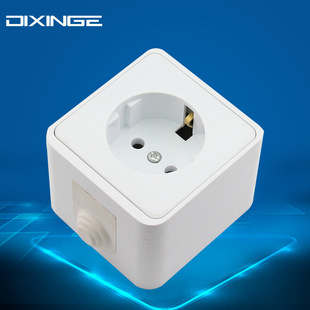 European-style German-standard cable box European-standard German-standard grounding three-pole wall power socket European-standard German-style socket