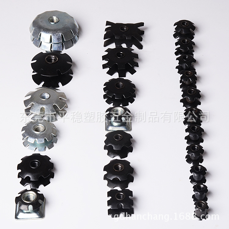 厂家直销钢管太阳花螺母 管内梅花螺母 卡式螺母 管内连接件