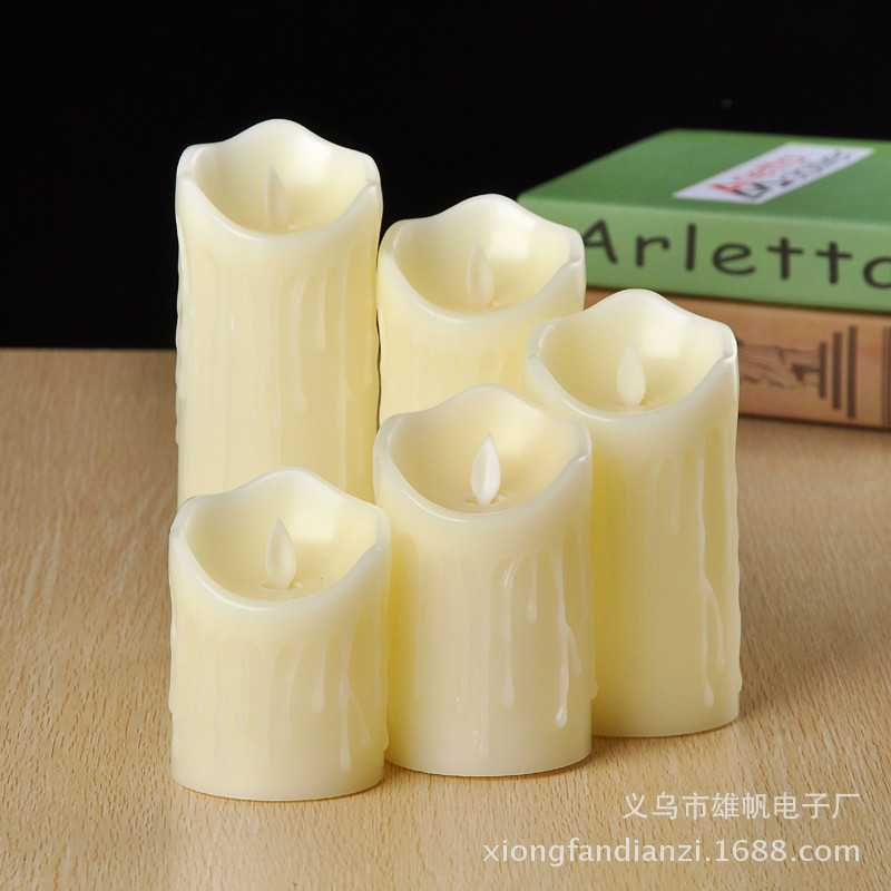 創意led電子蠟燭供佛蠟燭燈溫馨浪漫婚禮婚慶流淚生日酒店圓柱形