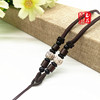 High-end strap jade, ethnic necklace cord from pearl, wooden sweater, pendant, ethnic style