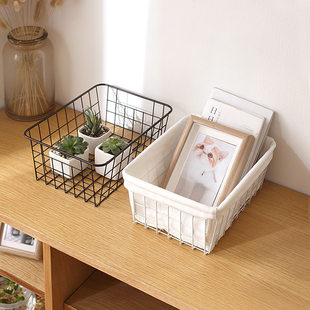 Japanese -style iron storage basket box bathroom storage box kitchen storage basket desktop dunk insidite ins