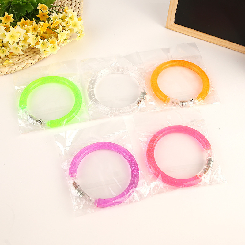 Venta al por mayor colorido 3 flash LED burbuja pulsera acrílico pulsera luminosa bar atmósfera concierto props