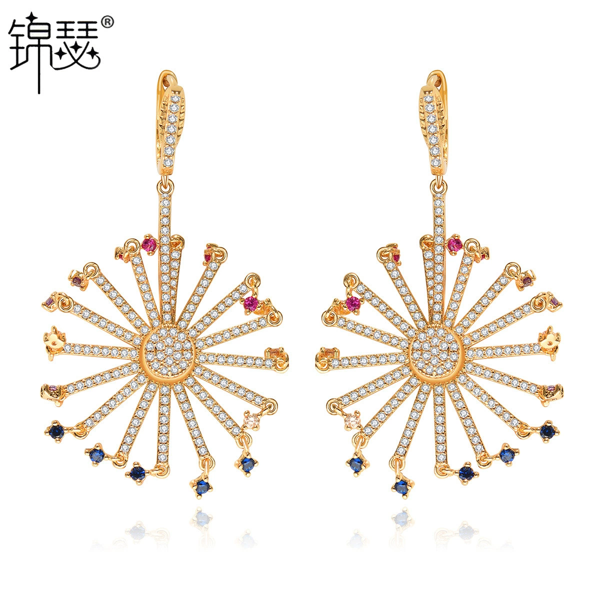 锦瑟 Аting Copper модные серьги с цирконом, французский стиль, европейский стиль