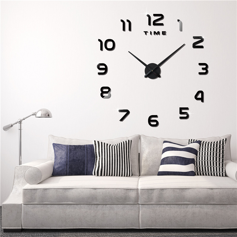 Amazon decorativo creativo Reloj de pared DIY acrílico digital Reloj de pared Salón Europeo pared pegatina reloj se puede enviar en nombre