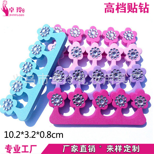 Fábrica profesional de calcomanías de taladro dedos de alta calidad eva dedos de los pies aislamiento de algodón comercio exterior hecho