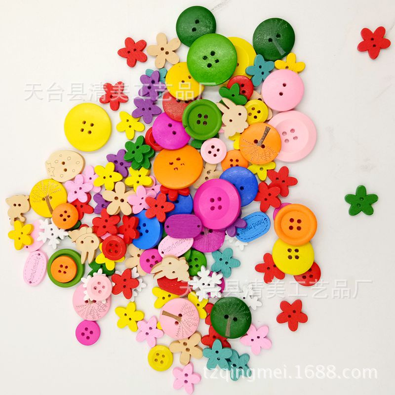 Botones de bricolaje botones hechos a mano serie de botones coloridos mezclados 100 piezas por paquete