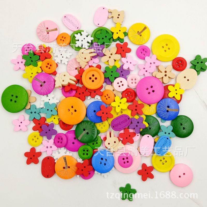 Botones de bricolaje botones hechos a mano serie de botones coloridos mezclados 100 piezas por paquete