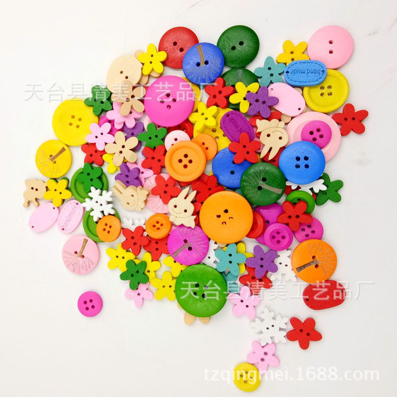 Botones de bricolaje botones hechos a mano serie de botones coloridos mezclados 100 piezas por paquete