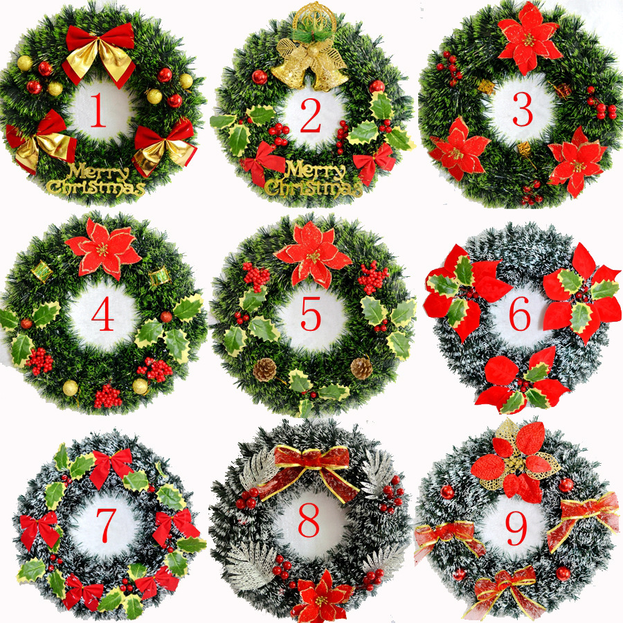 Nueva guirnalda de Navidad 40cm de simulación Garland puerta decoración adornos accesorios del árbol de Navidad Garland guirnalda Decoración