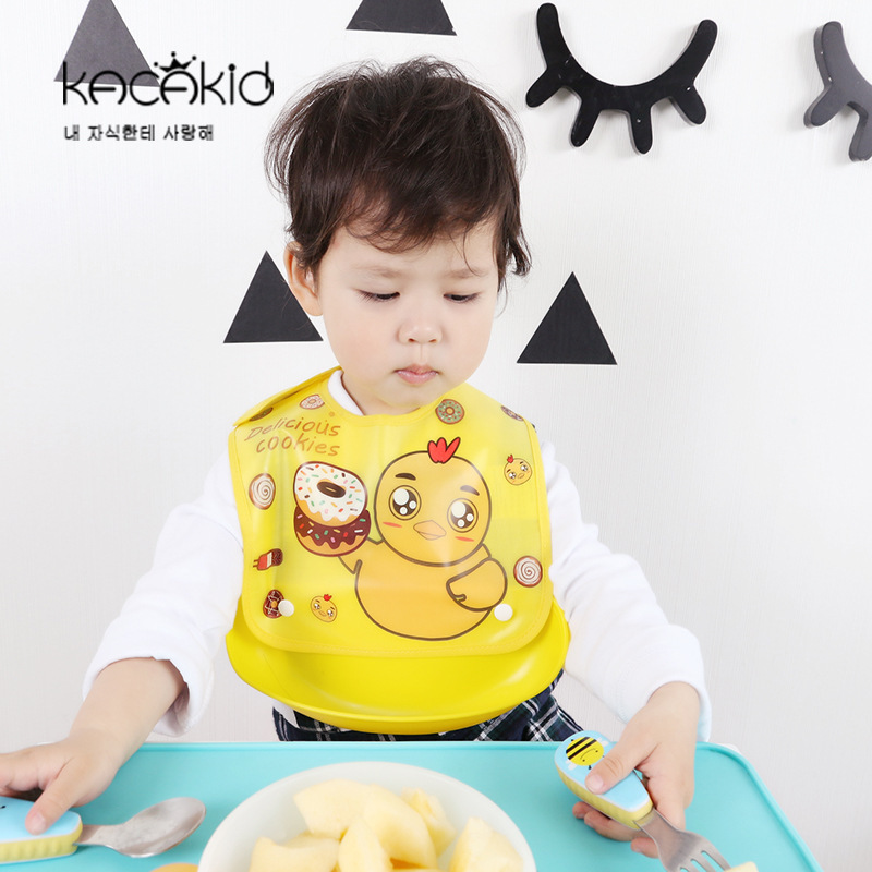 Wholesale three-dimensional waterproof children's bib baby eating bag newborn soft food bag bib double saliva bag