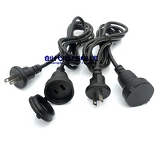 5M日式兩插母頭延長線 日規2芯防雨頭公母防水插頭戶外燈串連接線